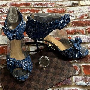 *Charlotte Olympia Blue Paisley Heels